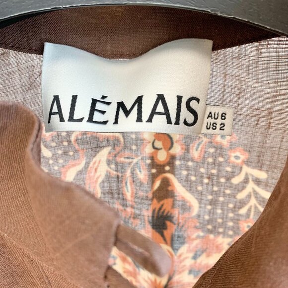 ALÉMAIS Seraphina belted tiered printed ramie mini dress - Picture 15 of 16